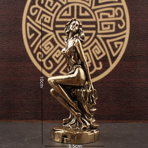 Ensemble de figurines en laiton Quatre Belles, 4 pièces, faites à la main, ornement de bureau, décoration de la maison - Product Image 4
