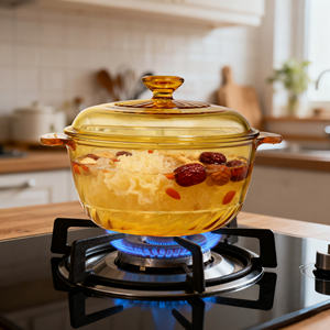 Casserole en verre résistant à la chaleur de 21 cm, verre borosilicate de haute qualité, casserole <span class=keywords><strong>Pyrex</strong></span> Corning <span class=keywords><strong>avec</strong></span> <span class=keywords><strong>couvercle</strong></span> - Product Image 5