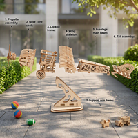 Hamaileon – Puzzle 3D en bois gravé durable, biplan, à assembler soi-même, avion de chasse moderne, cadeau éducatif unisexe