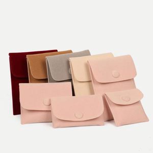 ถุงกำมะหยี่สีชมพูหรูหราสำหรับใส่เครื่องประดับพร้อมกระดุมแป๊ก - Product Image 1