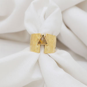 Anillo de mujer de Plata de Ley 925 chapado en oro con piedra preciosa de Cuarzo rutilado dorado natural para bodas y fiestas - Product Image 2