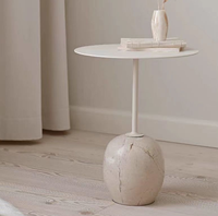 Table d'appoint en marbre naturel, design de mobilier d'intérieur, table multicolore, pilier en pierre de luxe, socle en marbre