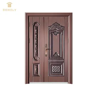 Customized design classic design one and half safety cold rolled steel single exterior security steel door