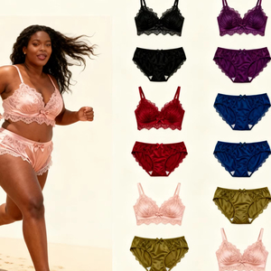 Ensemble de lingerie de <span class=keywords><strong>nuit</strong></span> sexy pour femmes grandes tailles, lingerie en dentelle pour femmes, ensemble de soutien-gorge et de culotte transparents - Product Image 1