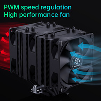 Refroidisseur d'air pour processeur de bureau SNOWMAN à double tour, radiateur thermique, Intel LGA 1700 1200 115x 1366 AM5 AM4 AM3, ventilateur de processeur en cuivre et aluminium