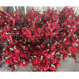 Customization <b>Artificial</b> Flower Ball Table Centerpieces Larkspur Red Rose Mixed Burgundy Floral Arrangement Wedding Decoration - Product Image 4