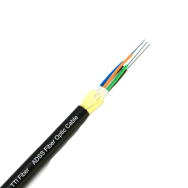 TTI OEM High Performance Singlemode ADSS Fiber Optic Cable 12-Core Outdoor Communication Cable Tension Compression Networking