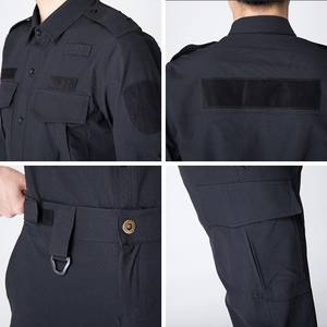 Nuovo uniforme da addestramento per istruttore di sicurezza elastica a quattro lati blu nero ad asciugatura rapida per esterni uniforme da guardia estiva - Product Image 4