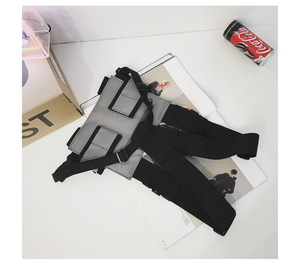 Sac de poitrine tactique unisexe, streetwear, sac de poitrine fonctionnel, sacs de poitrine tendance, multifonction, cool, sac de poitrine hip hop, Kanye West - Product Image 4