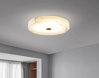 Plafonnier espagnol moderne en marbre et cuivre pour chambre à coucher, lustre en albâtre de luxe, lumière LED, montage encastré pour chambre, balcon, ferme