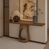 Table console de luxe en bois massif Wabi-Sabi, table d'appoint néo-chinoise, table d'appoint artistique pour la décoration du salon et de la chambre