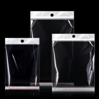 Sac d'emballage de tête de trou de carte Transparent blanc sac d'avion en plastique PP Opp pour bijoux et jouets et produits en caoutchouc