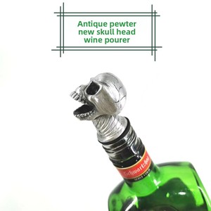 Versatore per Vino a Forma di Teschio e Fantasma, Tappo per Liquori a Forma di Testa di Scheletro, Accessori per Bar e Feste di Halloween - Product Image 4