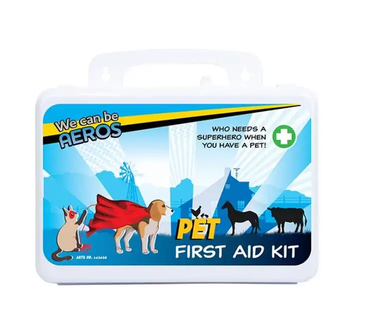 Oripower superventas suministros portátiles para mascotas 45 piezas caja de primeros auxilios de plástico impermeable para perros