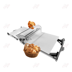 स्टेनलेस स्टील टेबल टॉप पिज्जा क्रॉइसेंट पेस्ट्री आटा शीटर रोलर मशीन प्यूफ पेस्ट्री मशीन - Product Image 3