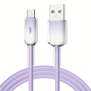 Transparent Phone <b>Cable</b> Quick <b>Charge</b> Nylon <b>Cables</b> Data Cord 60W PD Charger <b>Cables</b> for Smart Phones - Product Image 1