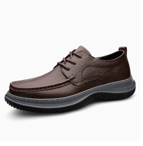 Zapatos Oxford de Cuero para Hombre, Punta Redonda, con Cordones, Negros, para Vestir, con Suela de Goma Acolchada, Entresuela de EVA, para Oficina, Trabajo, Todas las Temporadas - Product Image 2
