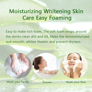 OEM Toplu Doğal El Yapımı Vegan Beyazlatıcı Parlatıcı Nemlendirici %100 Doğal Özlü Katı Aloe Vera Kalıp Sabunu 100g Herkes İçin - Product Image 3