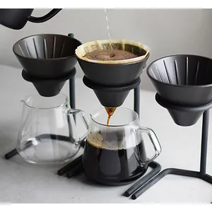 400/600Ml Borosilicate แก้วเซิร์ฟเวอร์กาแฟ Pourover กาแฟกาแฟหยด Pour Over