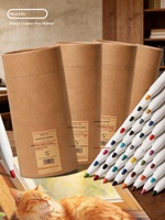 NEJALIFE NJ836 Porte-crayons cylindrique en papier kraft, tube de rangement pour stylos et crayons de couleur, emballage personnalisé