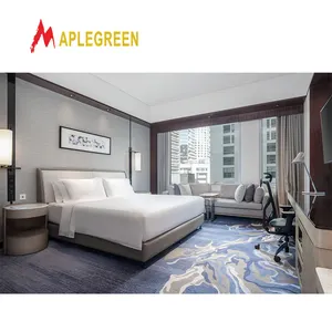 Foshan hotel furniture supplier luxury 5 star hilton wooden hotel bedroom set modern