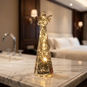 <span class=keywords><strong>Angelo</strong></span> di vetro creativo personalizzato direttamente all'ingrosso di <span class=keywords><strong>natale</strong></span> <span class=keywords><strong>angelo</strong></span> di vetro con luce a LED eco-friendly - Product Image 2