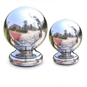 Зеркальные Позолоченные полые шарики из нержавеющей стали для украшения лестниц с основанием для садовых украшений - Product Image 3