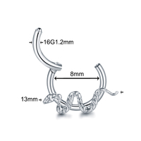 Acier chirurgical 316L Segment articulé cerceau serpent nez Septum anneau Clicker Tragus Helix articulé oreille Piercing boucles d'oreilles bijoux