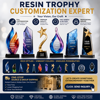 Trophée créatif personnalisé en résine dorée avec impression UV, écologique, pour récompense de réunion annuelle, reconnaissance d'employé excellent, reconnaissance d'entreprise