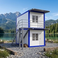 Maison conteneur préfabriquée à deux étages de haute qualité, en panneaux sandwich modulaires, à assemblage rapide, pour bureau moderne ou espace de vie