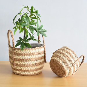 Panier de rangement extra-large en fibre végétale tressée écologique pour balcon intérieur, support de sol pour <span class=keywords><strong>pot</strong></span> de bonsaï et couvre-plante - Product Image 3