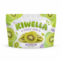 Sachet d'emballage personnalisé pour kiwi séché, pochette verticale refermable avec fermeture éclair, plastique alimentaire haute barrière pour snacks aux fruits, marque privée