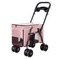 Poussette pliable portable pour animaux de compagnie, idéale pour les petits, moyens et grands animaux, 4 roues, antichoc, respirante, produit pour animaux de compagnie, vente chaude
