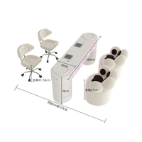 Table de Manucure Double Métallique Design Moderne de Luxe, Mobilier de Salon pour Prothésistes Ongulaires et Salons de Beauté
