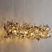 Lustre en laiton à paillettes scintillantes en acier inoxydable pour décoration intérieure, idéal pour villa nordique, restaurant, bar, salon