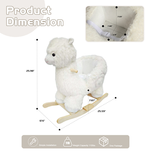 Juguete de alpaca balancín para niños con cinturón de seguridad para niños de 1 a 3 años - Product Image 2