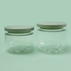 Envase de Plástico Transparente Redondo de Lujo de 250 ml, 300 ml, 8 oz, 10 oz para Exfoliante Corporal, Boca Ancha con Tapa Blanca - Product Image 3