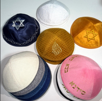 Kippa en velours personnalisée avec logo imprimé intégralement, vente en gros, chapeau religieux de luxe pour cérémonie de mariage