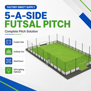 Système de terrain de <span class=keywords><strong>football</strong></span> en <span class=keywords><strong>cage</strong></span> de futsal 5 contre 5 avec gazon artificiel, <span class=keywords><strong>mini</strong></span> terrain de <span class=keywords><strong>football</strong></span>, terrain de sport extérieur - Product Image 1