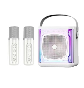 เครื่องคาราโอเกะกลางแจ้งในตัวพร้อมแบตเตอรี่ไมค์ไร้สายแบบคู่พกพาใส YS308 - Product Image 6