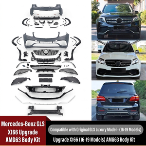 Kit Carrozzeria Stile GLS63 per Mercedes-Benz <span class=keywords><strong>GLS</strong></span> X166 2016-2019, Paraurti Anteriore e Posteriore con Griglia e Diffusore - Product Image 1