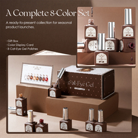 Missgel Kit de vernis gel effet œil de chat 8 couleurs, sans HEMA, sans TPO, magnétique, scintillant, effet clair de lune, gel UV LED à retirer par trempage, avec nuancier