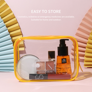 <span class=keywords><strong>Bolsa</strong></span> de Maquillaje Transparente de PVC con Logotipo Personalizado al por Mayor, <span class=keywords><strong>Bolsa</strong></span> de Viaje Informal y Portátil con Cremallera para Productos de Cuidado de la Piel y Artículos de Tocador - Product Image 3