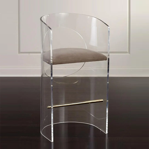 <span class=keywords><strong>Tabouret</strong></span> <span class=keywords><strong>de</strong></span> <span class=keywords><strong>bar</strong></span> haut moderne, chaise <span class=keywords><strong>de</strong></span> salle à manger, stable, durable, acrylique <span class=keywords><strong>transparent</strong></span>, tissu en velours, dossier, accoudoirs, <span class=keywords><strong>bar</strong></span> à domicile, hôtel, commercial - Product Image 1