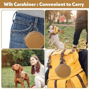 Échantillon gratuit, vente flash, sac à friandises pour chien en cuir, nouveauté, sac à friandises portable pour chiot, sac d'entraînement pour chien, sac rond pour chien - Product Image 3