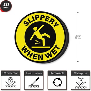 ป้ายเตือนพื้นเปียก ขนาด 12 นิ้ว ไวนิลแบบลอกออกได้ ติดด้วยตัวเอง สติ๊กเกอร์เตือนความปลอดภัยพื้นเปียก - Product Image 3