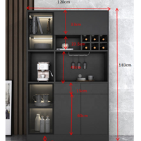 Meuble de rangement moderne en bois avec éclairage LED pour cuisine et salon, taille personnalisée, vente en gros 2026