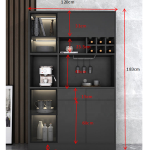 2026 Grosir Lemari Penyimpanan Peralatan Dapur Modern Ukuran Khusus untuk Ruang Tamu, Rak Kayu dengan Lampu LED, Set Peralatan Makan - Product Image 3