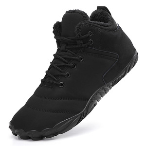 Bottes d'hiver pour hommes, hauteur cheville, en faux daim, doublure peluche, semelle extérieure antidérapante en caoutchouc, semelle intérieure EVA épaisse et chaude, bout fermé, pour l'extérieur - Product Image 4