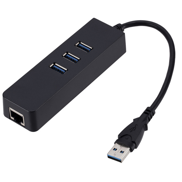 3 Ports USB 3.0 Hub Ethernet to RJ45 10/100/1000 Mbps Gigabit Wired LAN WIFI Adapter Network Card  for Windows Mac Pro